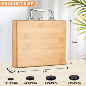 16 Stück professionelle hölzerne Schachtel heiße Steine für Massageset mit wärmeren Basalt-Massagesteinen für Spa-Wärmtherapie-<span class=keywords><strong>Massage</strong></span> - Product Image 4