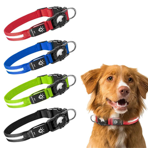 <span class=keywords><strong>Collar</strong></span> de Perro con Luz de Seguridad LED de Piel Sintética Sólida, Recargable por USB, Ajustable, Impermeable, Protector de Airtag, Nuevo Estilo - Product Image 1
