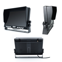 Moniteur de véhicule 10,1 pouces 4 canaux AHD/CVBS avec enregistrement en boucle DVR, moniteur de voiture quad 1080P/720P, entrées M12, interface -20 ° C~70 ° Opération C