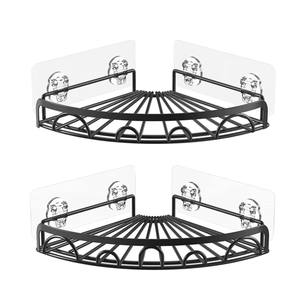 <span class=keywords><strong>ANA</strong></span> Étagère de rangement triangulaire murale à 2 niveaux auto-adhésive, ensemble de paniers de douche d'angle pour salle de bain et cuisine - Product Image 2