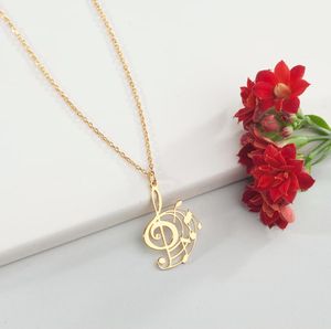 Collar de clave de sol con notas Collar de notación <span class=keywords><strong>musical</strong></span> chapado <span class=keywords><strong>en</strong></span> oro de 18K Regalo para músicos - Product Image 3