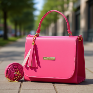 Bolso Bandolera Fana Leia Buganvilia de Cuero con Correa Única y Decoración de Borlas, Estilo Vintage para Mujer, Uso Diario, Verano - Product Image 2