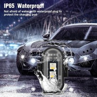 4 lumières LED intérieures sans fil, 8 couleurs et 10 modes, avec 2 perles de lampe LED lumineuses, portables et rechargeables par USB