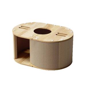 Nieuw Ovaal Golfkarton Kat Krabber Huis Met Tunnelgat Grote Kat Krabber <span class=keywords><strong>Lounge</strong></span> Spelen Luxe Kat Krabbord - Product Image 5