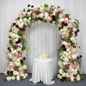 Arco di Fiori Artificiali in Seta Decorato con Ortensie <span class=keywords><strong>e</strong></span> Rose <span class=keywords><strong>Rosa</strong></span> <span class=keywords><strong>e</strong></span> Bianche, Perfetto per Matrimoni <span class=keywords><strong>e</strong></span> Celebrazioni di Compleanno - Product Image 4