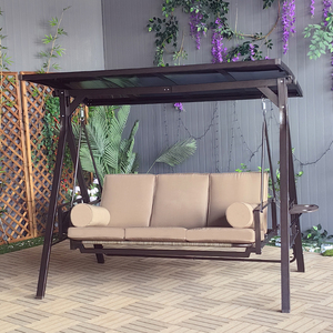 Mobili moderni per il tempo libero da giardino 3 pezzi sedie a dondolo da giardino in metallo tessuto in Rattan casa parco cortile sala da pranzo - Product Image 1