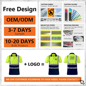 Quick Dry Worker Workwear Custom Logo Hi Vis Polo Traffic Mining <strong>Construction</strong> Coal Oil Gas <strong>Work</strong> <strong>Clothes</strong> Reflective Safety Shirt - Product Image 3