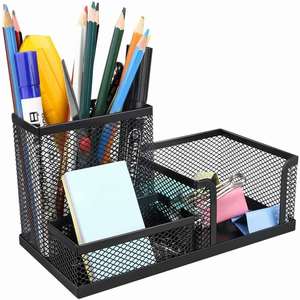 Mesh Pen Holder - Multipurpose <b>Large</b> Capacity Office Supplies with Sticky Notes Holder Mesh <b>Desk</b> Organizers - Product Image 1