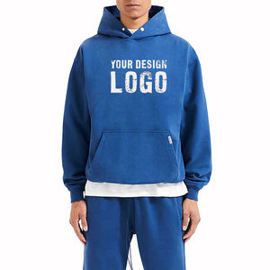 Sweat-shirts pour hommes en taille plus, à épaules tombantes, pour l'automne et l'hiver, décontractés, sans cordon de serrage, amples, pour le sport - Product Image 4