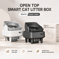 Litière Intelligente pour Chat à Couvercle Ouvert, Grande Capacité, Nettoyage Facile, Auto-Nettoyante, Contrôle par Application, Spray Désodorisant, Vente en Gros