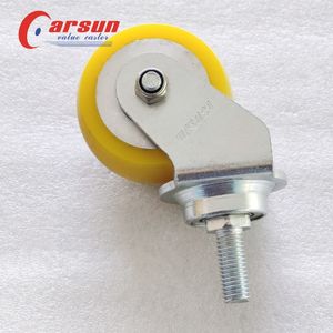 3 Zoll <span class=keywords><strong>Yellow</strong></span> <span class=keywords><strong>Nylon</strong></span> Wheels Swivel <span class=keywords><strong>Caster</strong></span> mit Gewindes chaft Stahl material OEM Anpassbare Rollen - Product Image 4