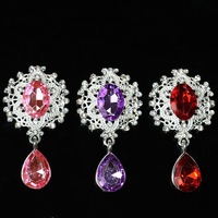 Métal écologique 3D 6 facettes lâche strass fleur plateau perceuse boucle goutte d'eau pierre précieuse pendentif cheveux accessoires chapeaux