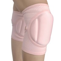 Genouillères de danse de pôle Beige antidérapantes respirantes conception d'ouverture de compression genouillères en éponge pour la danse