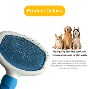 Brosse démêlante colorée pour animaux de compagnie, nouveau design durable, outil de toilettage pour chats et chiens, élimination des nœuds de poils - Product Image 6