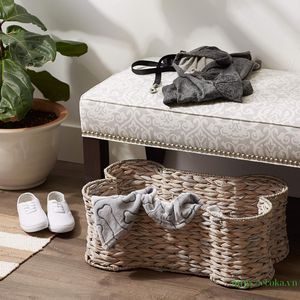 Cesta Decorativa de Jacinto de Agua Hecha a Mano de Alta Calidad, con Forma de Hueso, Elegante Organizador de Almacenamiento para Decoración del Hogar - Product Image 1