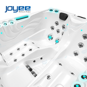 JOYEE Spa extérieur pour 3 personnes avec 2 cascades, bain à remous moderne et élégant, avec armoire en option, fabricant - Product Image 3