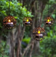 Guirlande de Noël pour l'extérieur Lampe solaire Globe perlé Fil de cuivre Boule Bougeoir Fleurs artificielles-pour les décorations d'intérieur