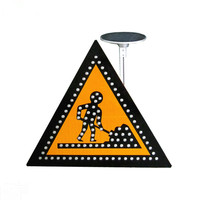Signalisation routière solaire LED triangulaire OWLEYE, aluminium personnalisé, étanche IP66, visibilité 1000 m, lumière d'avertissement de sécurité routière