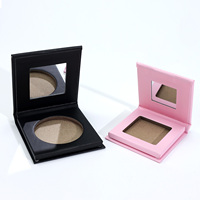 Palette de blush vide en carton noir, personnalisable avec logo, pour contour et illuminateur, avec miroir – Vente en gros