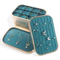 Herstellergefertigtes Mehrteiliges Metall-Schmuckpräsentationstablett mit Individuellem Logo für Armbänder, Anhänger und Ringe - Boutique-Organizer