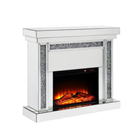 Console en forme de piano LED Cheminée électrique Meuble TV avec miroir Unité TV avec lumière LED