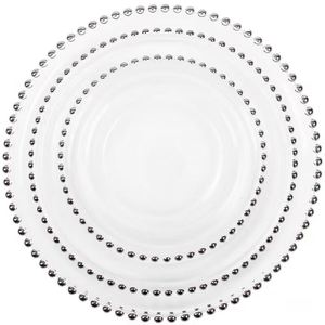 Platos Base de 13 Pulgadas Transparentes con Borde Dorado para Cenas Elegantes, Bodas y Eventos Formales - Product Image 1