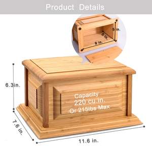 JQ saç özel <span class=keywords><strong>Pet</strong></span> anıt kutusu hatıra büyük kremasyon hayvan Urn ahşap - Product Image 2