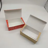 Boîtes en papier jetables universelles blanches, nouveau design, personnalisées pour hamburgers, poulet frit, ailes de poulet, résistantes à la graisse, pour pop-corn