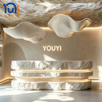 Comptoir de réception de spa moderne incurvé blanc, entièrement fait main et personnalisé, avec éclairage LED, respectueux de l'environnement, pour salon de beauté, magasin de détail, hôtel