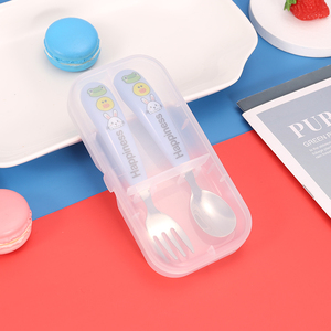 Xách tay <span class=keywords><strong>Flatware</strong></span> cắm trại trẻ em thiết lập dao kéo thép không gỉ trẻ em thiết lập dao kéo với nhựa xử lý - Product Image 5