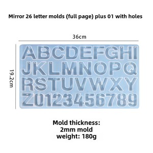 Vente chaude bricolage résine <span class=keywords><strong>moule</strong></span> 26 trous <span class=keywords><strong>grand</strong></span> pendentif en Silicone porte-clés pour chiffres lettres époxy pour Dessert transfrontalier - Product Image 6