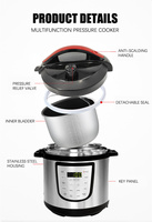Appareil ménager électrique automatique 12L multifonction 10-en-1 à faible consommation, 220V, avec corps en acier inoxydable et cuve intérieure en aluminium sous vide