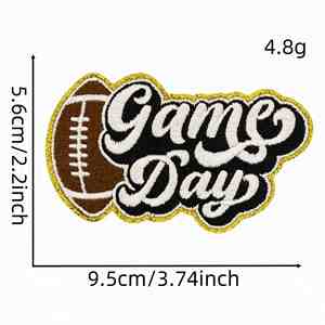 Parches Bordados con Purpurina de Fútbol Americano para Planchar, para Mamá de Jugador de Fútbol - Product Image 4