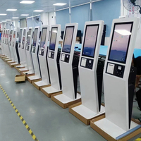 Kios Pembayaran Layar Sentuh Kapasitif 10 Titik Android/Windows Indoor dengan Printer Barcode dan Pemindai Kode QR, Tipe Lantai