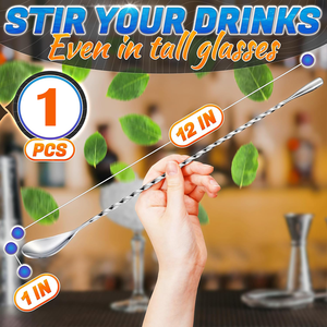 Dài xử lý Cocktail muỗng thanh muỗng thép không gỉ trộn xoắn ốc mô hình thanh giọt nước muỗng thanh công cụ bartender công cụ <span class=keywords><strong>barware</strong></span> - Product Image 2