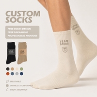 Chaussettes personnalisées de haute qualité unisexes, chaussettes de sport décontractées, chaussettes en maille antibactériennes respirantes, chaussettes mi-mollet avec logo personnalisé