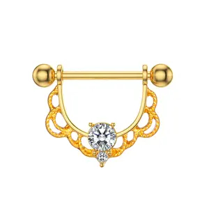 Anneaux pour mamelon en acier inoxydable et cristal pour femmes, 1 paire, Piercing pour couverture de mamelon, bijoux du corps, barre de mamelon, haltère mamelon, Sexy, 1 paire