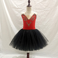 Robes de ballet de performance bleues, roses, noires, rouges, tutu classique professionnel, justaucorps, tenue de danse