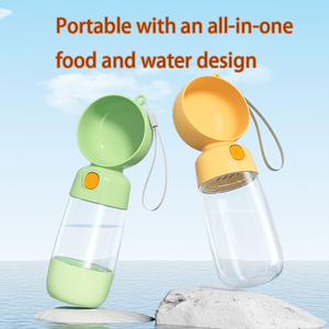 Accesorios para mascotas PP perro portátil 2 en 1 botella de agua para mascotas de plástico de grado alimenticio ecológica con botón de un toque flujo de agua fácil - Product Image 2