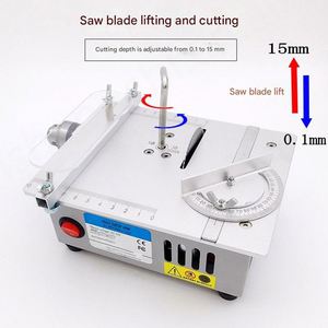Sierra Circular Eléctrica Portátil Mini de Escritorio 220V/110V para Bricolaje y Carpintería, Estilo Horizontal, Componentes de Motor - Product Image 2