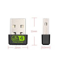 Adaptor WiFi 150Mbps USB Antena WiFi Driver Gratis Dongle Wi-Fi Kartu Jaringan Eksternal Ethernet Nirkabel Penerima Wi-Fi untuk PC