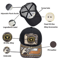 Gorra de Béisbol Unisex con Logo 3D de Metal Estilo Occidental, Estampado en Serigrafía, Cierre a Presión, Moderna, de Mezclilla y Lona, para Pesca y Playa