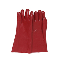 Gants en PVC rouge résistants aux produits chimiques, gants de protection pour l'industrie, gants chimiques