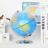 Globe terrestre rotatif à 360 degrés, globe administratif bleu pour la décoration de bureau, cadeaux pour garçons et enfants, outils éducatifs