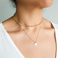 Collar de plata de ley 925 chapado en oro de 18k para mujer, Gargantilla única