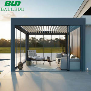 Gemotoriseerd Aluminium Louvre Dak Bioklimatische <span class=keywords><strong>Pergola</strong></span> 10 Ft X25 Ft Met Verlichting En Schommel Voor Kinderen Spelen - Product Image 5