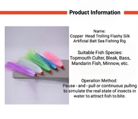 Mylar Flash Teaser Tail Flounder Rigs pour la pêche en eau salée Appâts artificiels Outil de pêche à la mouche Accessoire pour la pêche sur la plage