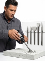 Burin plat SDS MAX de 18 mm à pointe aiguisée 40Cr, longueur totale de 280 mm, pour marteau perforateur électrique et perçage de maçonnerie