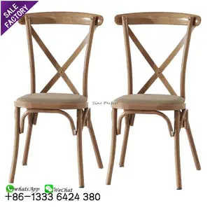 Sino Perfect Good Quality Crossback Cross Back Restaurant Metal Stackable Banquet Metal Chair Gold Event Chairs Wedding