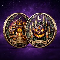 Pièce de monnaie en argent MM Citrouille d'Halloween, en alliage, double face, gaufrée en 3D, souvenir commémoratif pour cadeaux de fête d'Halloween, en stock
